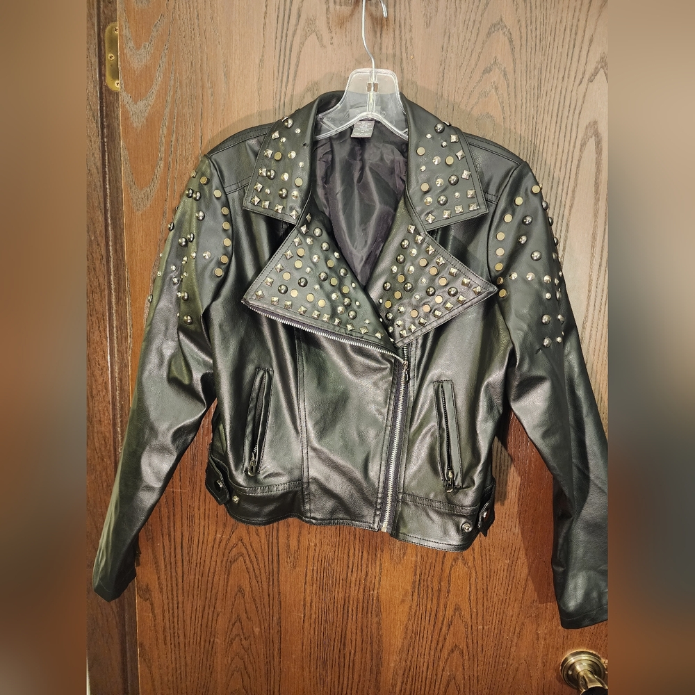 Dots Studded leather jacket
